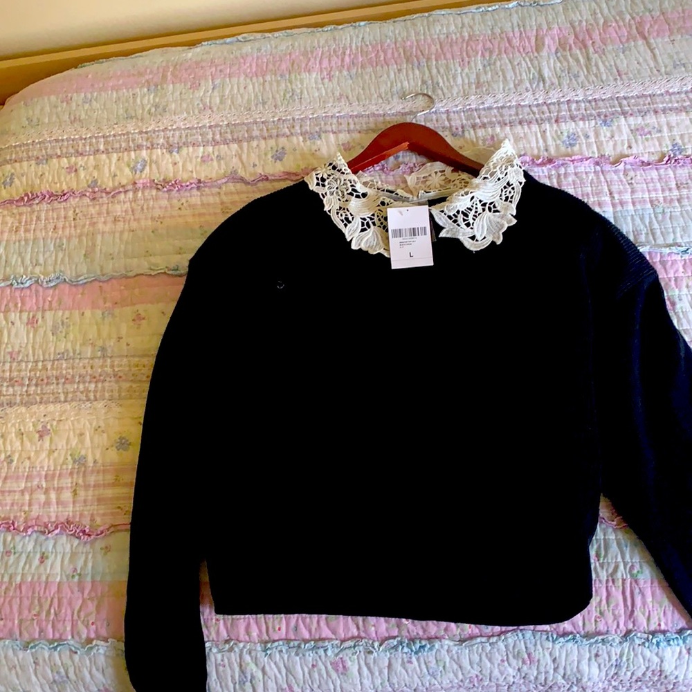Thick black sweater top